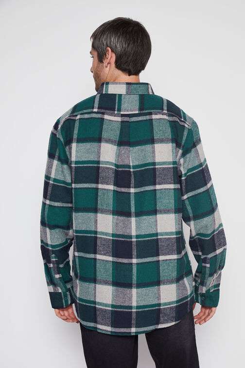 Camisa Hombre Verde Franela Cuadro  Family Shop