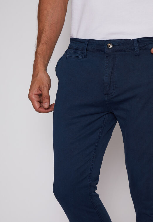 Pantalon Slim Fit Chino Azul Family Shop