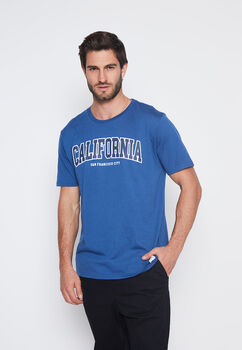 Polera Hombre Azul College Basic Family Shop