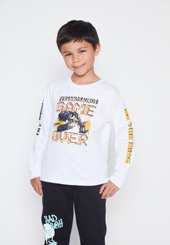 Polera Nino Blanco Dino Family Shop