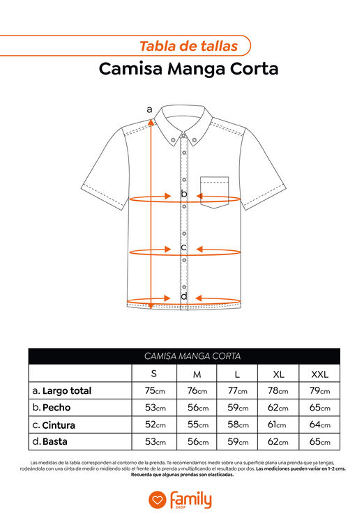 Camisa Manga Corta Tropical Blanco Family Shop