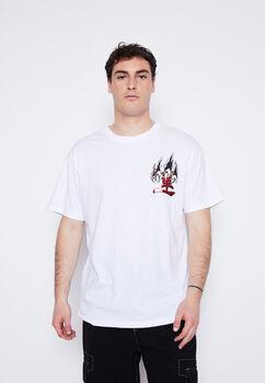 Polera Hombre Blanco Gato Family Shop