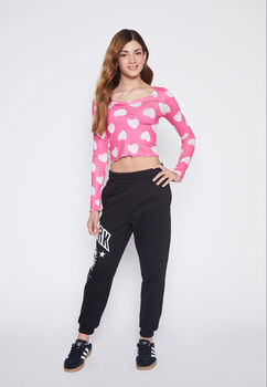 Pantalon De Buzo Lola Negro College Nyc Family Shop