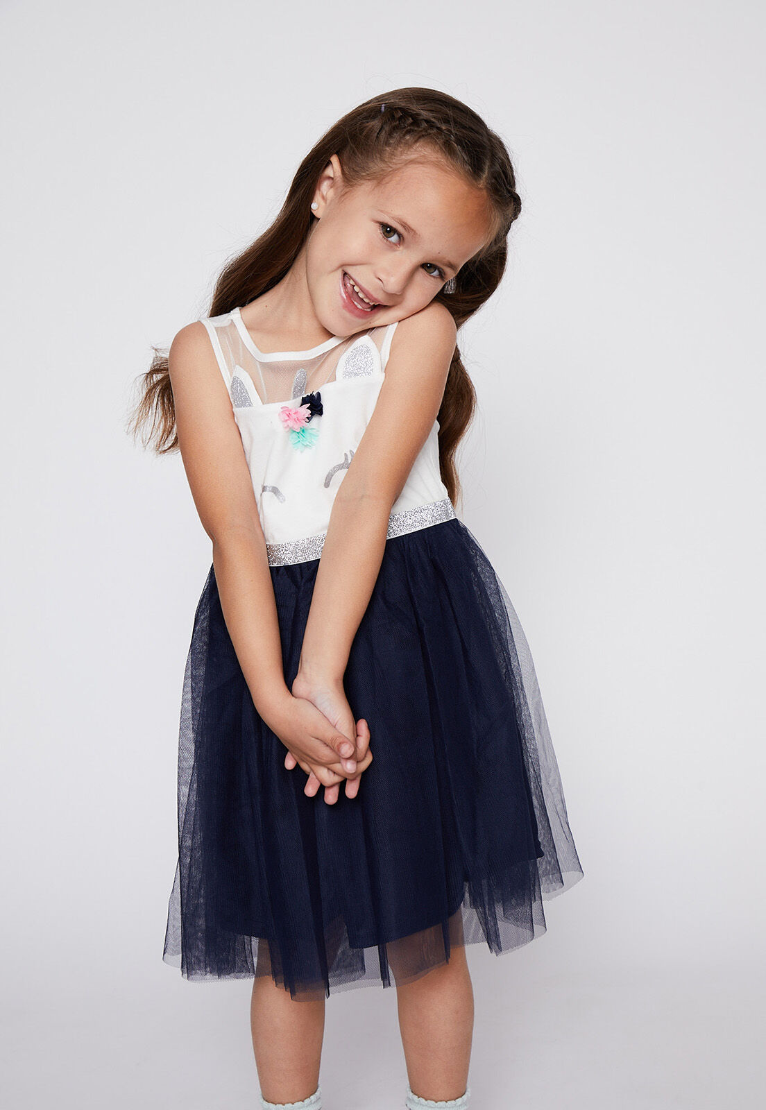 Vestido Sin Manga Unicornio Blanco Family Shop