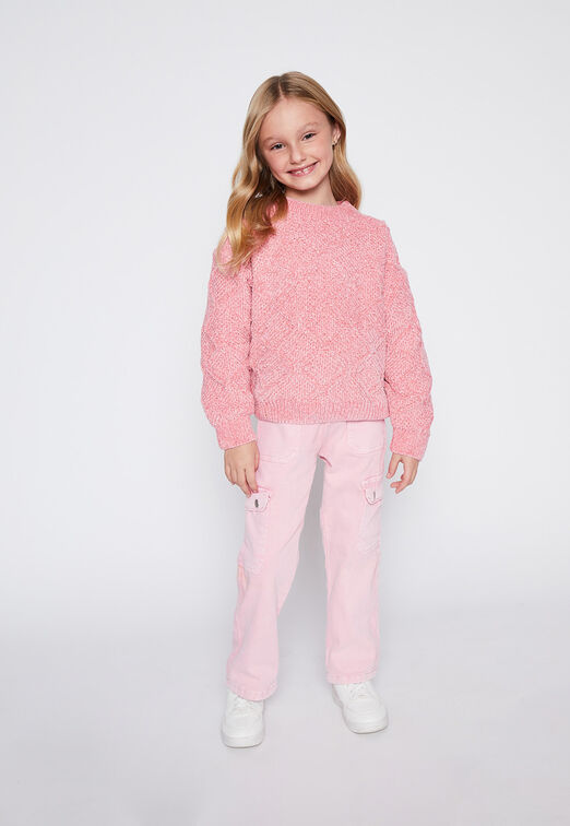 Sweater Nina Rosado Chenille Metalizado Family Shop