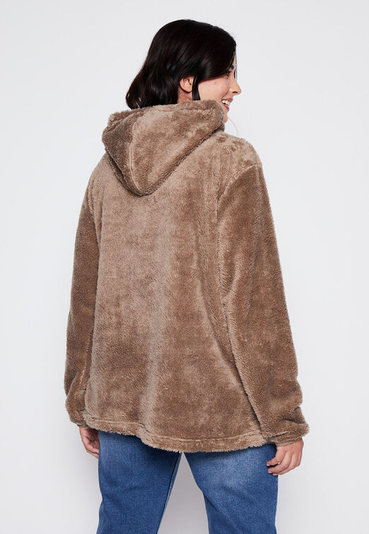 Poleron Plus Size Peludo Gorro Arena Family Shop