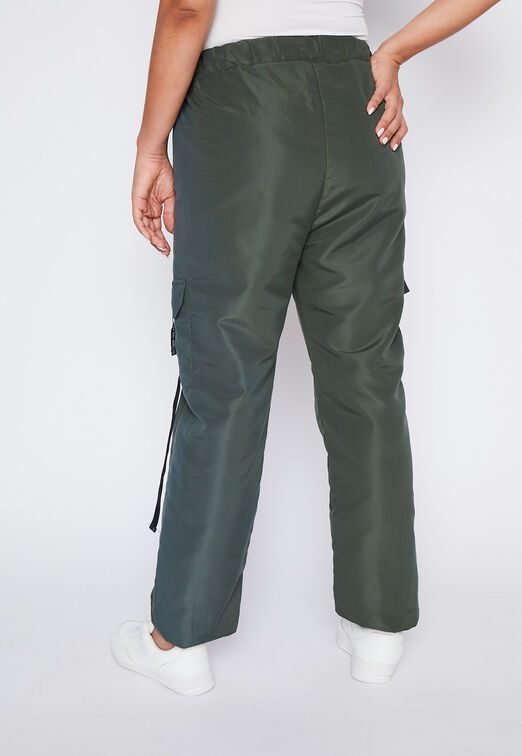 Pantalon Buzo Mujer Verde Cargo Pu o Family Shop