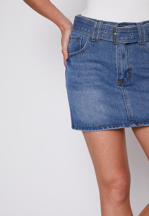 Falda Mini Denim Azul Family Shop
