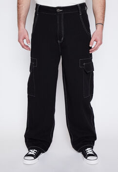 Jeans Hombre Negro Cargo Contraste Family Shop