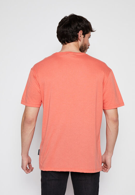Polera Basic Print Bolsillo Naranja Family Shop