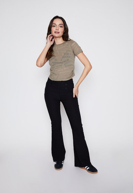 Pantalon Mujer Negro Flare Family Shop