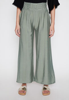 Pantalon Mujer Verde Wide Leg Family Shop