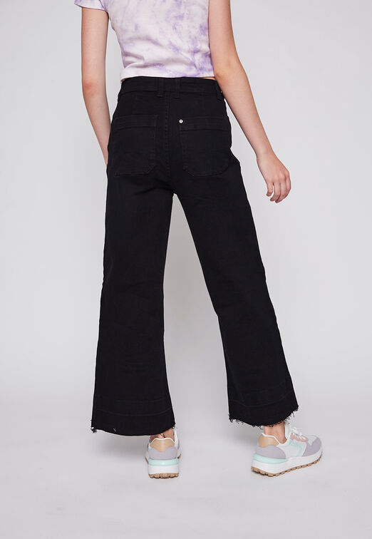 Pantalón Wide Leg Negro Family Shop
