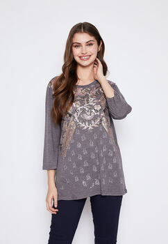 Polera Mujer Gris Boho Family Shop