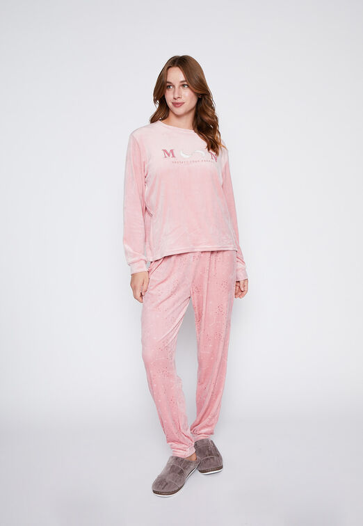 Pijama Mujer Rosado Plush Multi Diseño Family Shop