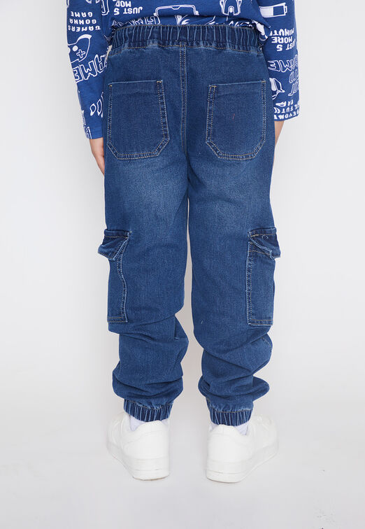 Jeans Nino Azul Cargo Parche Family Shop