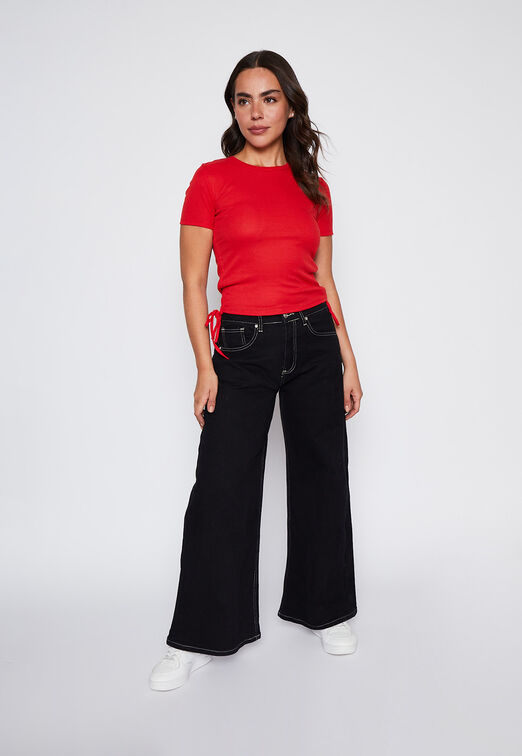 Polera Mujer Rojo Costado Rib Family Shop