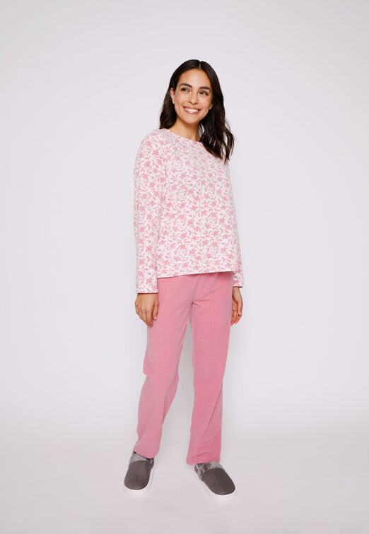 Pijama Mujer Rosado Polar Liso Family Shop
