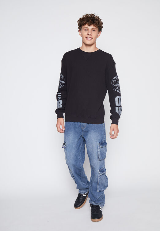 Polera Lolo Negro Waffle Family Shop