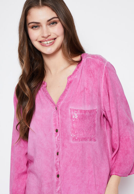 Blusa Mujer Fucsia Lentejuelas Family Shop