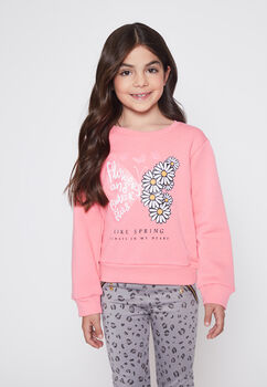 Poleron Nina Rosado Mariposa Flores Family Shop