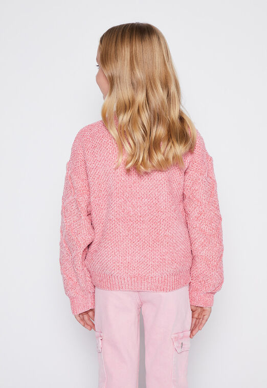 Sweater Nina Rosado Chenille Metalizado Family Shop