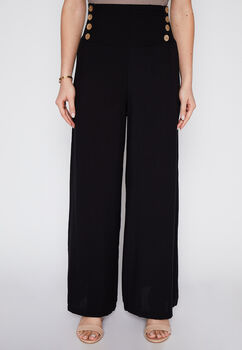 Pantalon Mujer Negro Palazzo Bamboo Family Shop