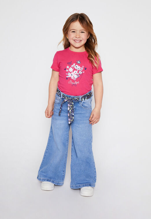 Jeans Floral Azul Family Shop