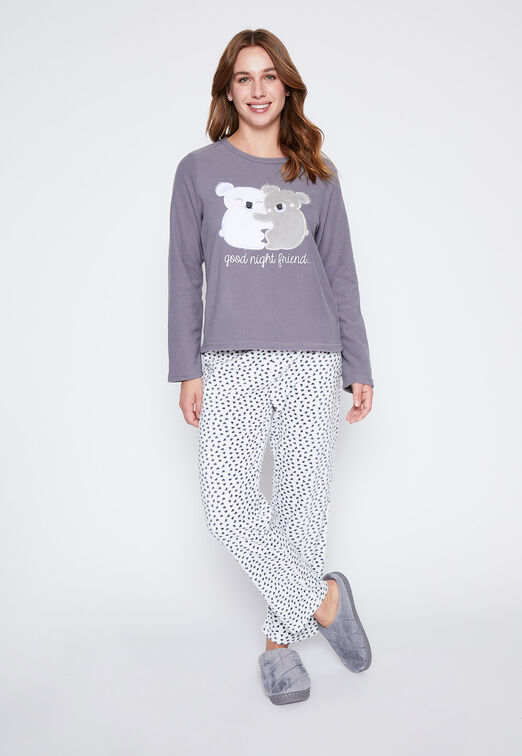 Pijama Mujer Negro Polar Family Shop