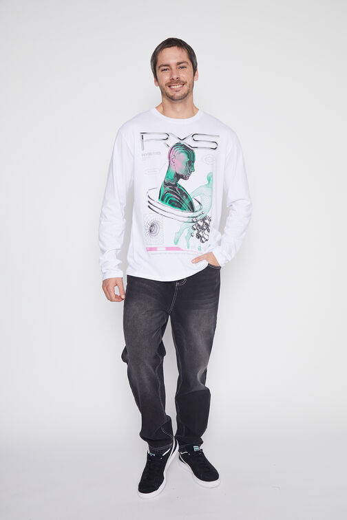 Polera Hombre Blanco Virtual Family Shop