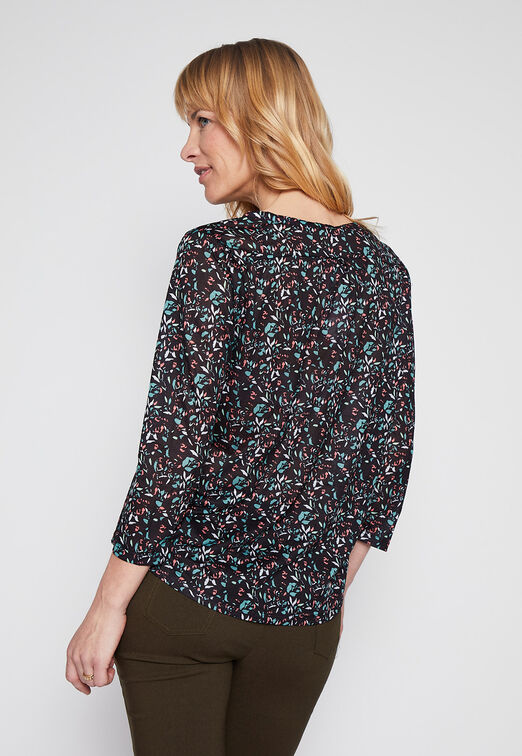 Blusa Manga 3/4  Mao Negro Family Shop