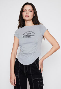 Polera Mujer Gris Recogido Family Shop