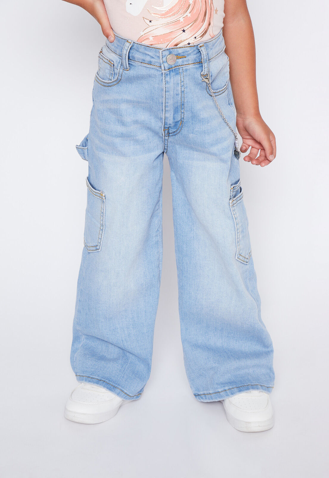 Jeans Nina Azul Cargo Cadena Family Shop