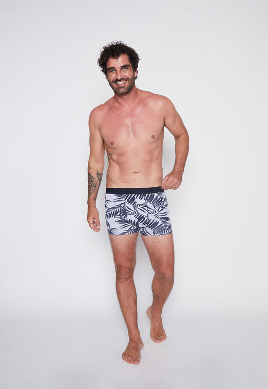 Hombre  Boxer 2 Pares  Negro  Medio Palmeras Family Shop