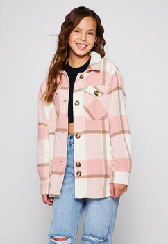 Chaqueta Sobrecamisa Checks Rosado Family Shop
