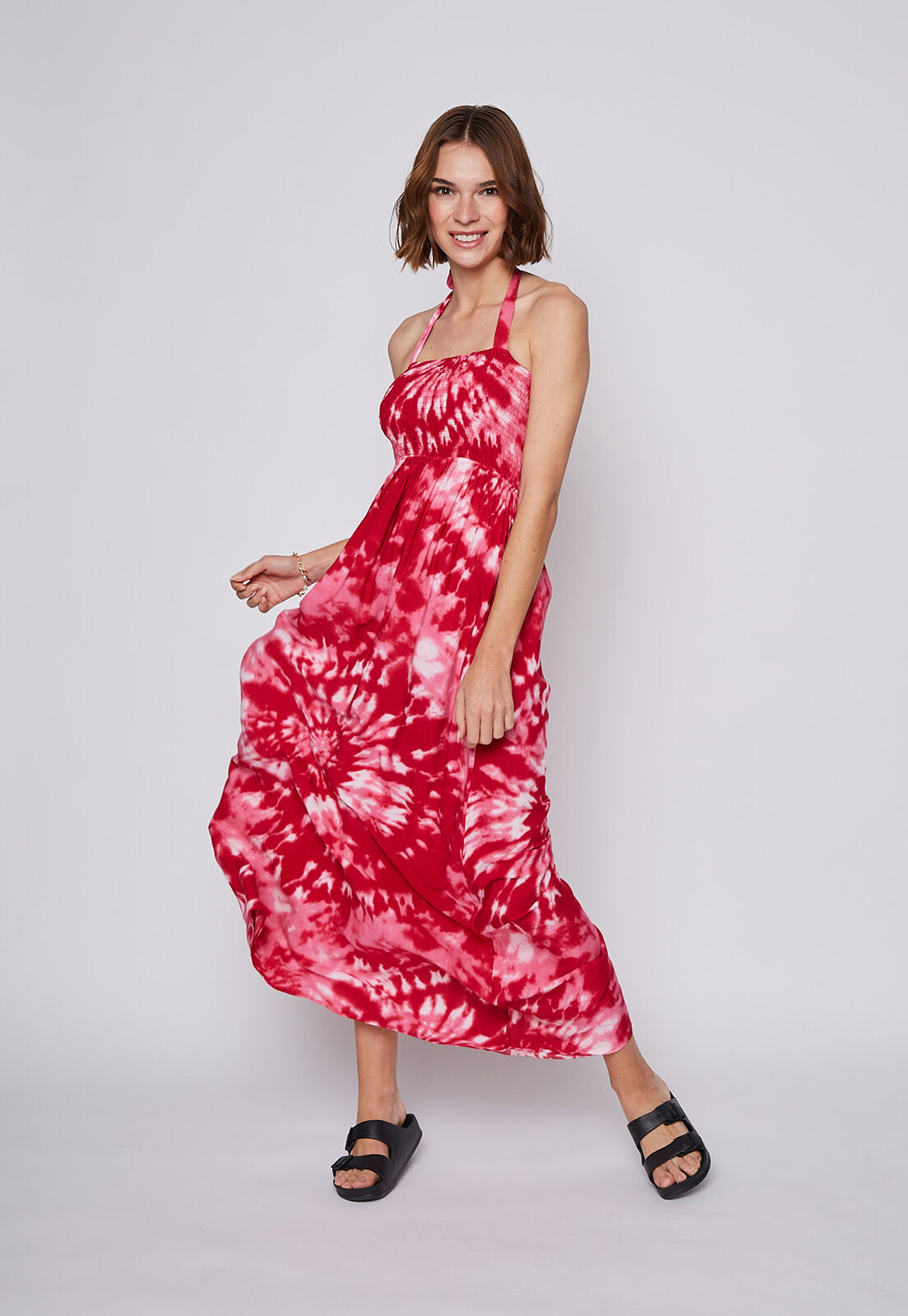 Vestido Largo Tdye Pecho Elasticado Multicolor 1 Family Shop