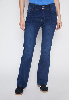Jeans Mujer Azul Boot Cut Costura Family Shop