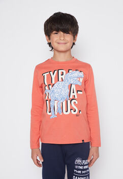 Polera Nino Naranjo Dinosaurio Family Shop