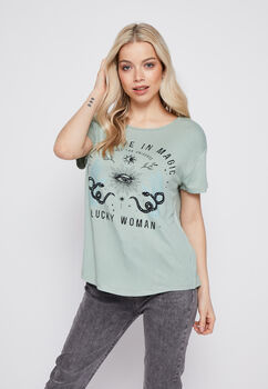 Polera Manga Corta Mystic Verde Family Shop
