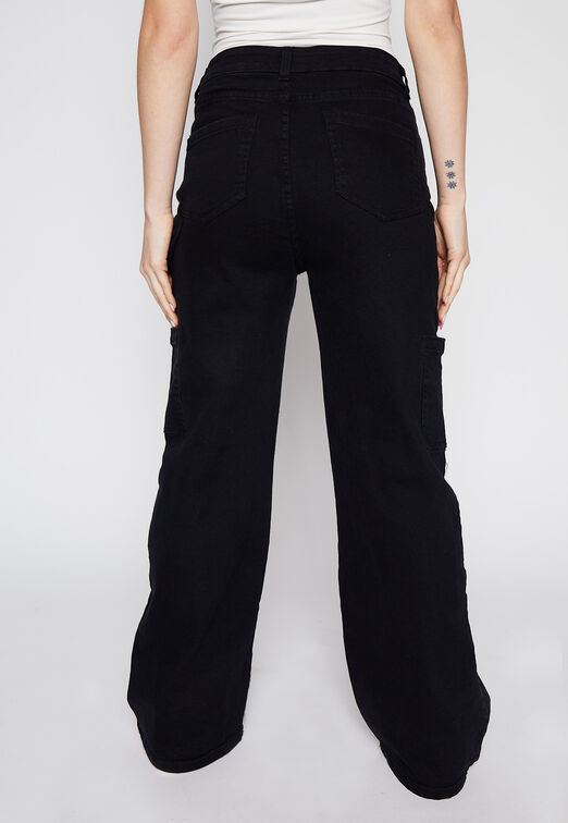 Pantalon Wide Leg Negro Family Shop
