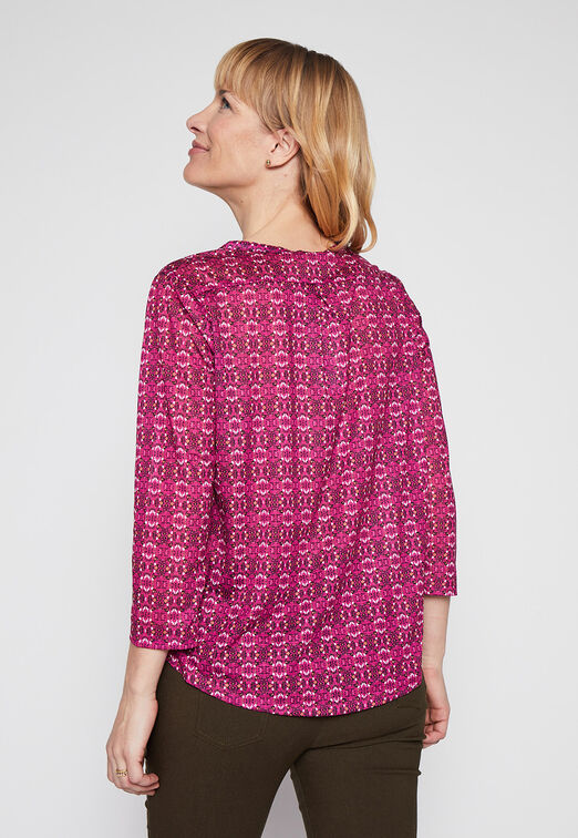 Blusa Manga 3/4  Mao Fucsia Family Shop