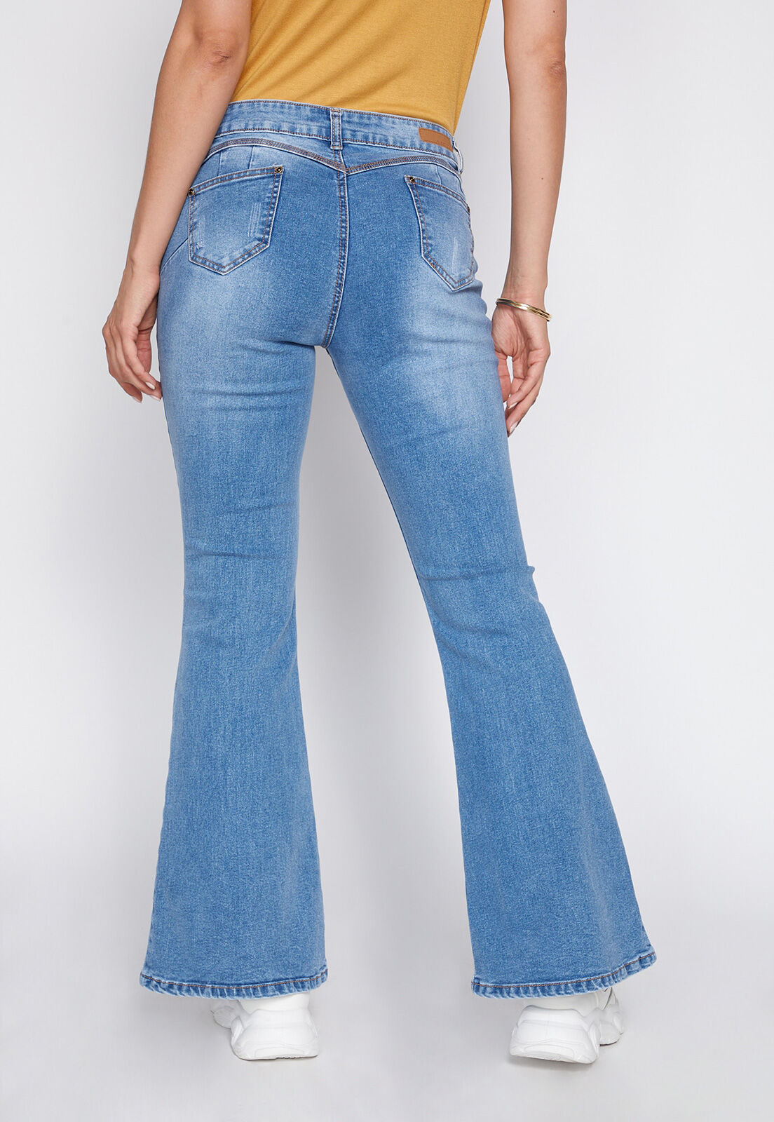 Jeans Flare Apertura Costado Azul Family Shop