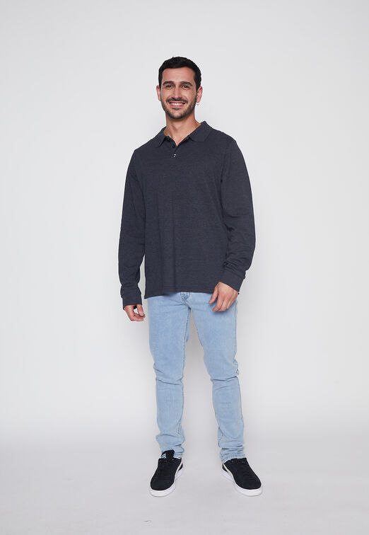 Polera Hombre Gris Pique Family Shop