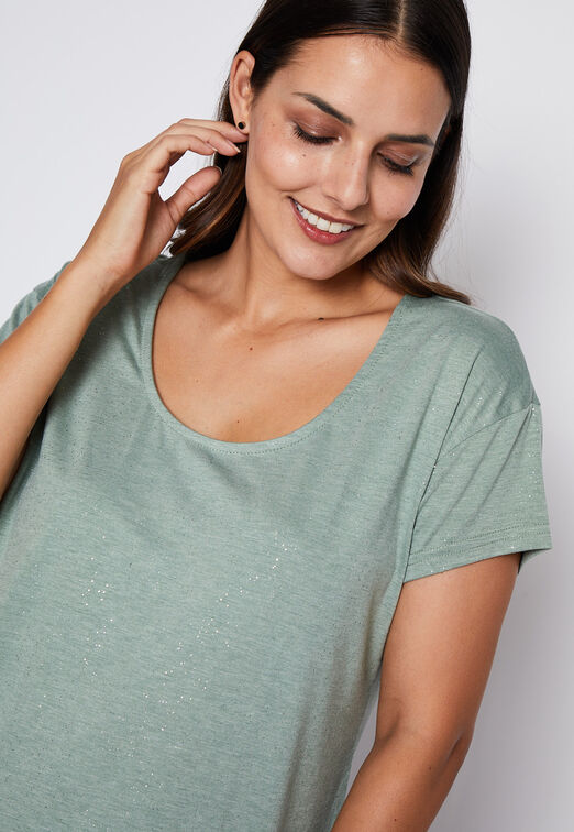 Polera Mujer Verde Brillos Family Shop