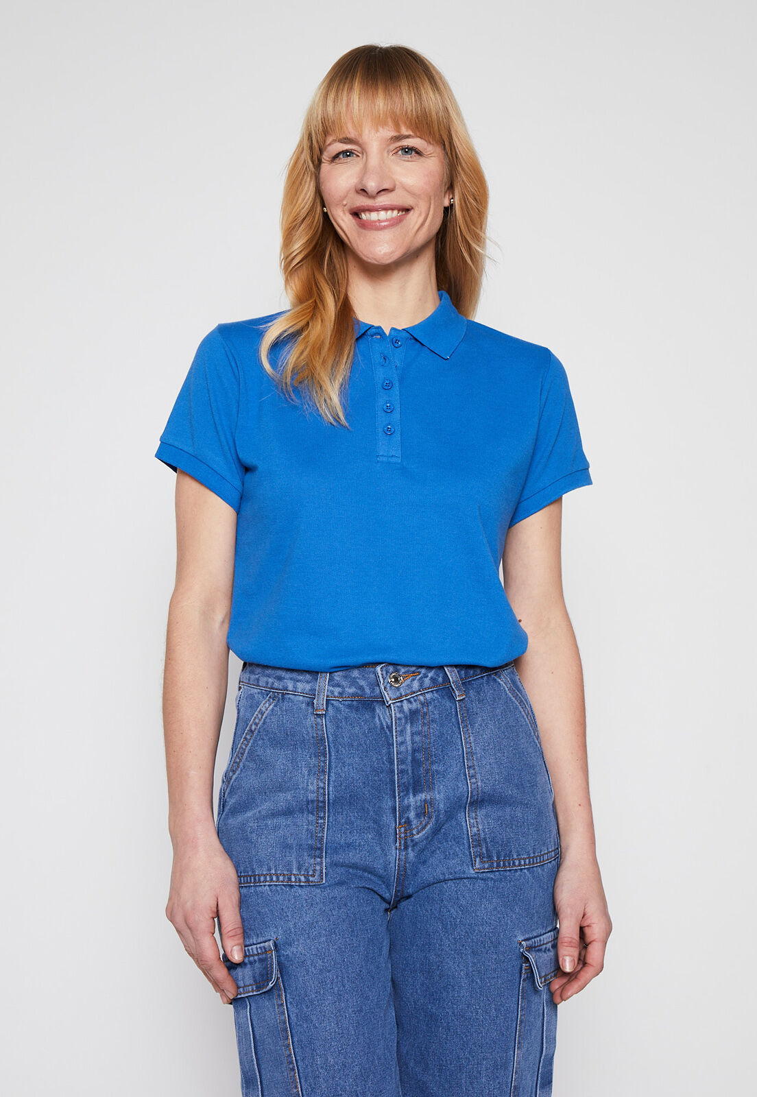 Polera Pique Lavado Azul Family Shop