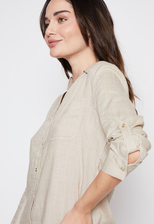 Blusa Mujer Beige Lino Family Shop