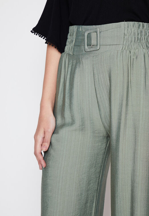 Pantalon Mujer Verde Wide Leg Family Shop