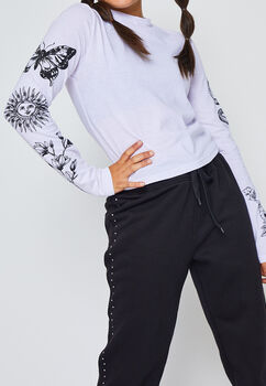 Polera Manga Larga  Moda Angel Dragón Blanco Family Shop