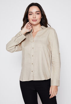 Blusa Mujer Beige Lino Family Shop