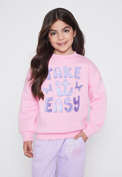 Poleron Nina Rosado Metalizado Family Shop